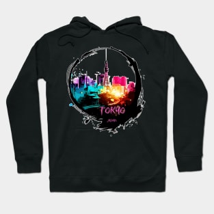 Modern Colorful Tokyo Japan cityscape Hoodie